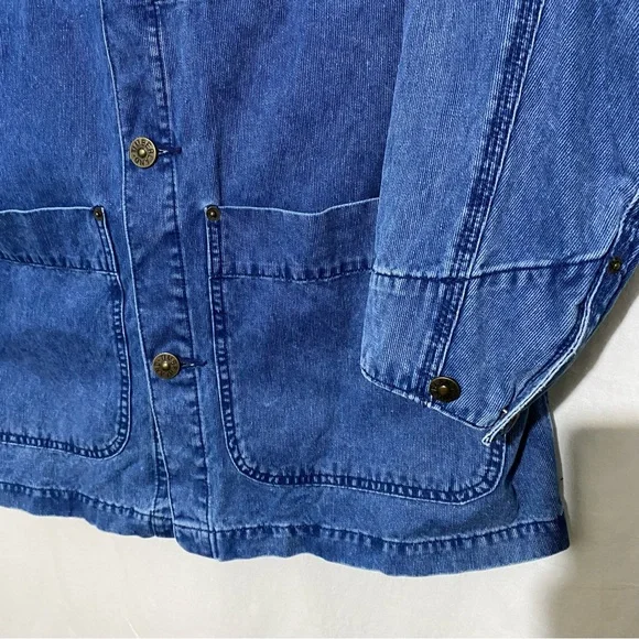 Timberland Chore Jacket Coat Denim M L XL XXL Chest 54” Blue Utility Oversized - Picture 6 of 16